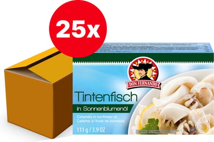 Pijlinktvis in zonnebloemolie olie 111g - Doos 25 stuks