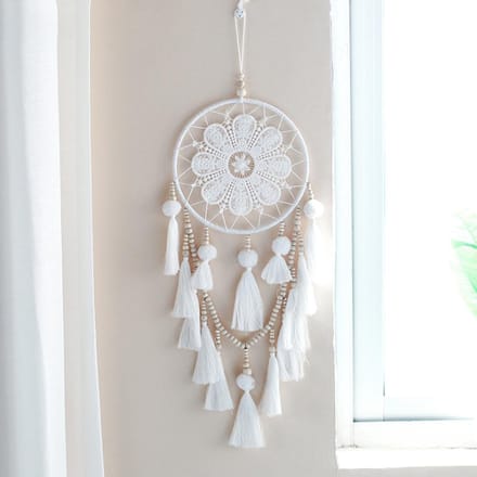 Handgemaakte Dromenvanger Feeënlichtjes Decoratie Ornament Huis Auto white