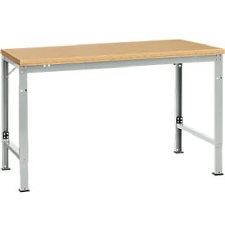 Manuflex basistafel UNIVERSAL Speciaal, 1500 x 1000 mm, multiplex natuur, lichtgrijs