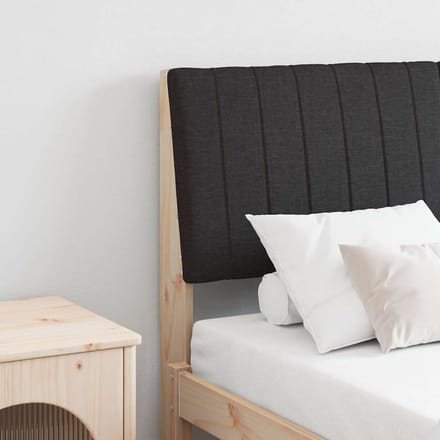 vidaXL Gestoffeerd hoofdbord Zwart 140 cm Massief grenenhout