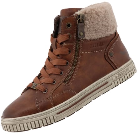 Mustang damessneaker met hoge schacht 15M0102002 bruin
