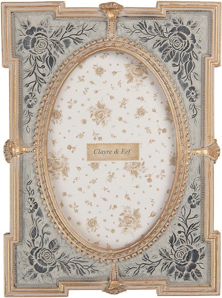 Clayre & Eef Fotolijst 10x15 cm Blauw Kunststof