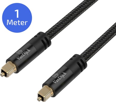 VanDijck Toslink Optische Kabel - Soundbar - 1 meter - Zwart