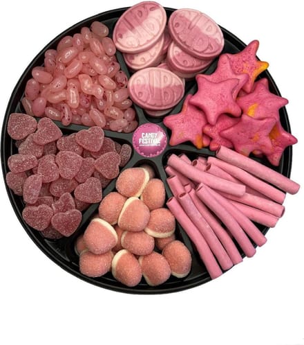 Pink Candy Platter - Liefdevol snoepcadeau - Roze snoep
