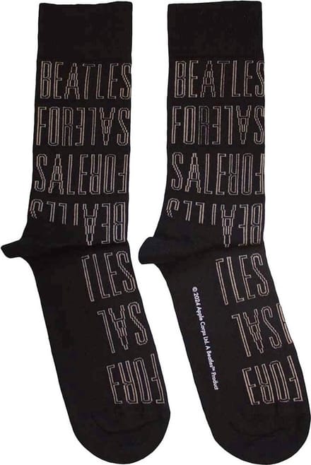 The Beatles - For Sale Text Outlines Repeat Sokken - Zwart