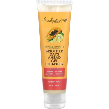 SheaMoisture, Brighter Days Ahead Gel Cleanser, for all skin types, 4 fl oz (118 ml) yellow