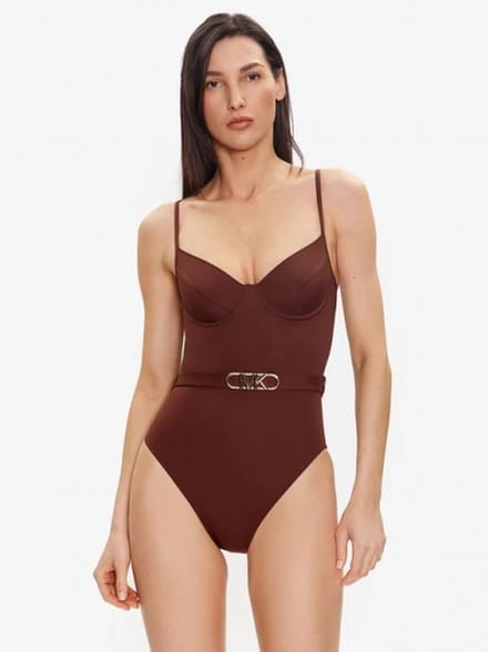 Michael Kors badpak uit één stuk met beugel en logoriem 204 saddle brown 10