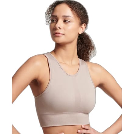 Superdry Core Seamless Mid Impact Bra Sportbeha Grijs XL Vrouw