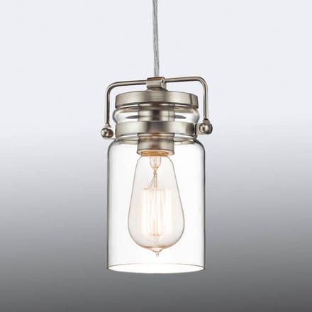 Kichler LED Hanglamp Brinley | 1X E27 Max 60W | Dimbaar | Brushed Nickel