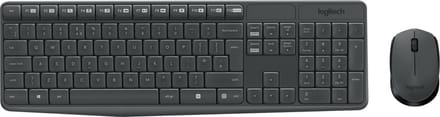 Logitech MK235 - Toetsenbord- en Muisset - QWERTY ES - Draadloos - Grijs