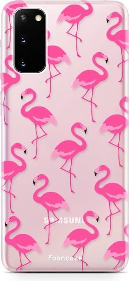 Fooncase Hoesje Geschikt voor Samsung Galaxy S20 - Shockproof Case - Back Cover / Soft Case - Flamingo