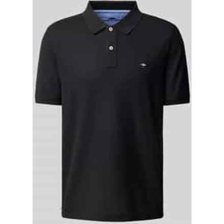 Fynch-Hatton Polo Uni Cotton Zwart / male
