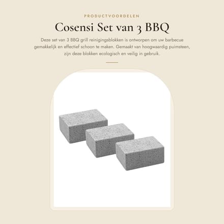 Dailygoods - Set van 3 BBQ Grill Reinigingsblokken voor Efficiënte Schoonmaak
