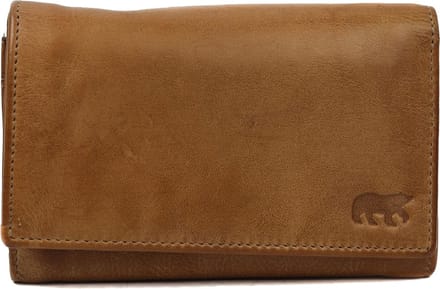 Bear Design Sweety Leren Overslagportemonnee - Taupe