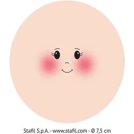 Gezicht op jersey stof "Stefy" - Ø 7,5 cm