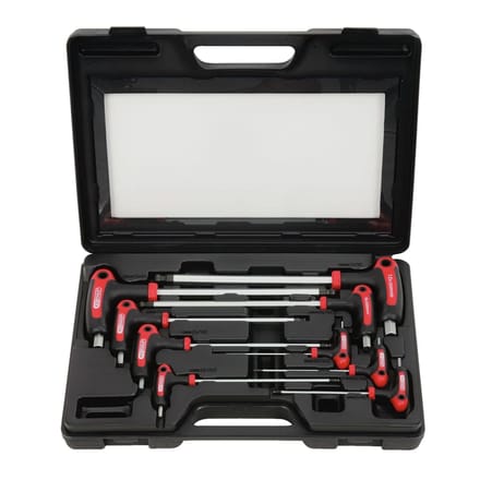 KS Tools 9-delige Inbussleutelset Ergo Torque Plus T-greep 2-12 mm