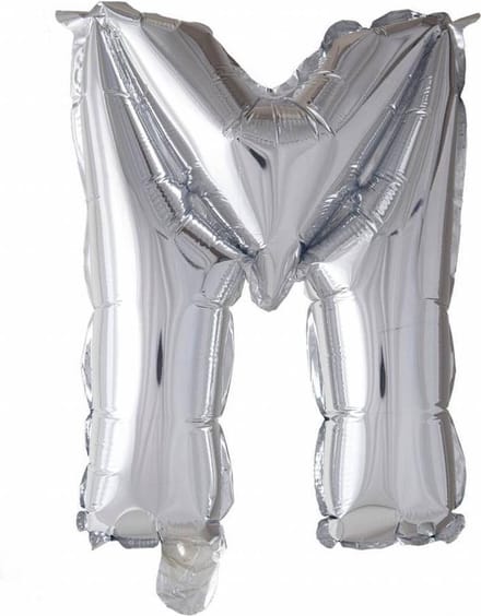 Wefiesta Folieballon Letter M 41 Cm Zilver
