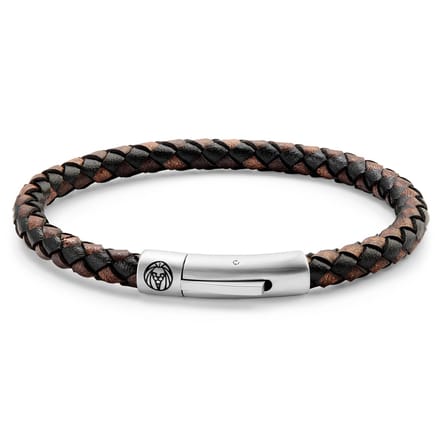Collins 6 mm Vintage en Zwarte Leren Armband
