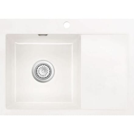 Systemceram Keradomo Mera 70 F sink left for flush mounting with excenter operation, incl. tap hole 555902-12