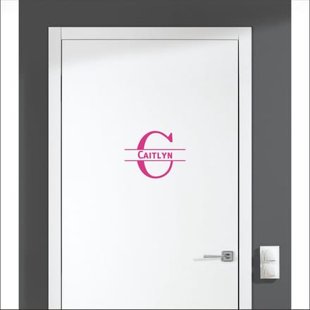 Deursticker Met Naam -  Caitlyn - Roze