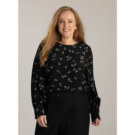 YEST CURVE Hanika Tops - Black Multi Colour - maat X-0(44)