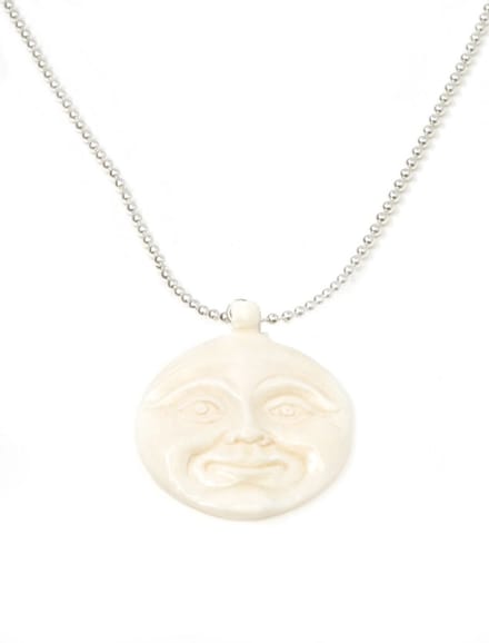 IbizaMen KIDS - Jongens - ketting - ballchain - rvs - face - van bone