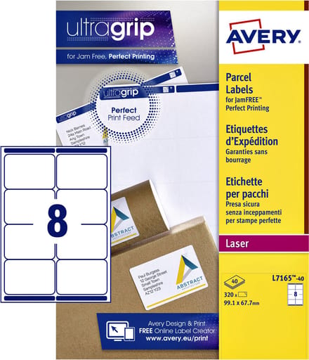 Etiket avery l7165-40 99.1x67.7mm wit 320st | 5 stuks