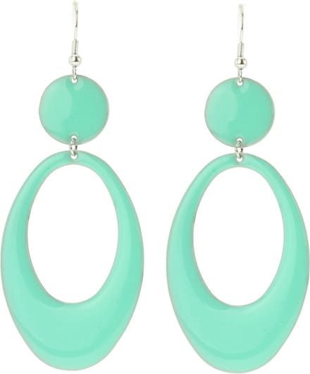 Behave - Oorhangers - Ovaal - Mintgroen Turquoise - 9 cm lang
