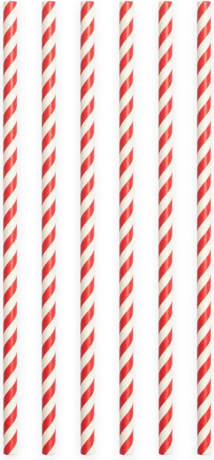 20 Papieren rietjes Rood - 6mm x 197mm