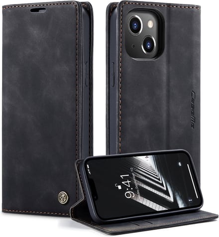Caseme Retro Wallet Case hoesje geschikt voor iPhone 14 Plus - zwart