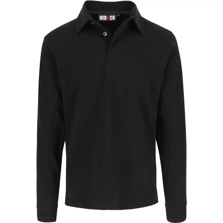 Herock Troja Polo lange mouwen - Zwart - Maat M - Essentials