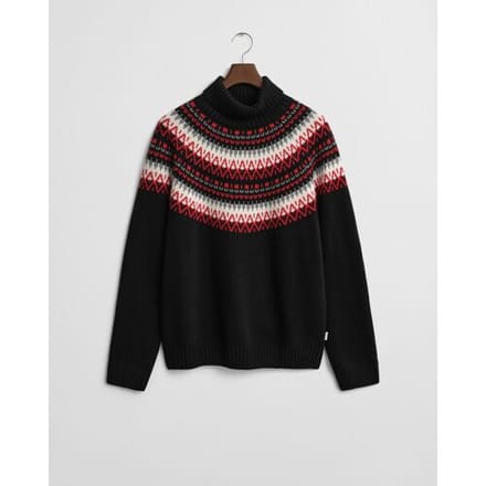 Gant Trui Fair Isle Pattern Zwart / male
