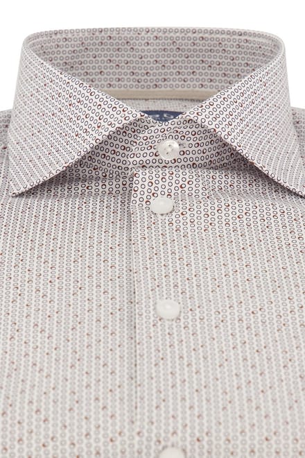 katoenen Ledub overhemd Modern Fit New bruin geprint