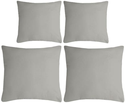 Stof Textile sierkussen Nelson - set 4x - lichtgrijs - 2 formaten - bank kussens - polyester