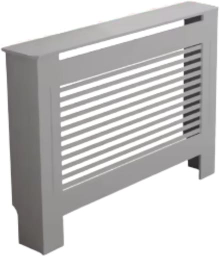 Radiatorombouw - 111x92 cm - Ombouw rooster - Horizontale panelen - MDF - Stijlvol - Grijs