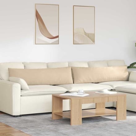 vidaXL - Zitkussens - 2 - st - Stof - Crème - 145 - x - 40 - cm