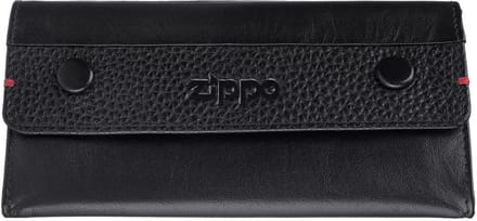 ZIPPO Kleine tasjes Tabaksetui, nappaleer, zwart
