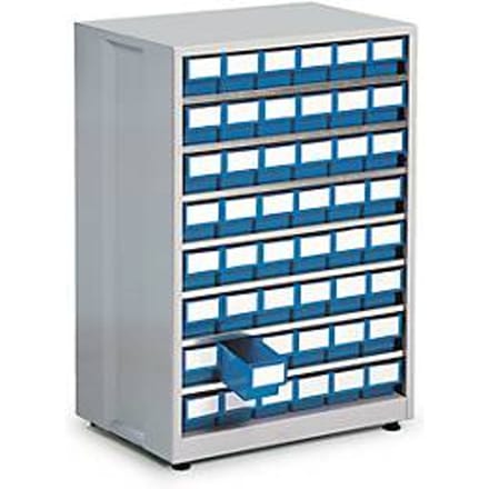 Schuifladestelling, met 48 schuifladen, blauw