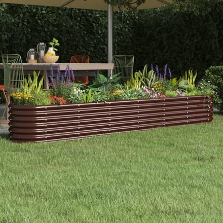 vidaXL - Plantenbak - 260x40x36 - cm - gegalvaniseerd - staal - bruin
