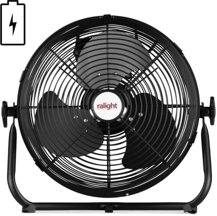 Vloerventilator ø30cm 12W 6600mHa accu zwart