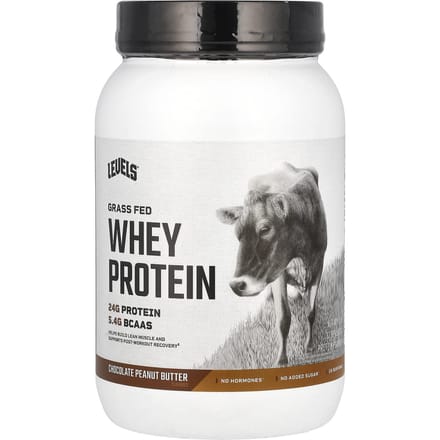 Levels, Wei-eiwitpoeder van grasgevoerde runderen, Chocolade Pindakaas, 2 lb (907 gram)