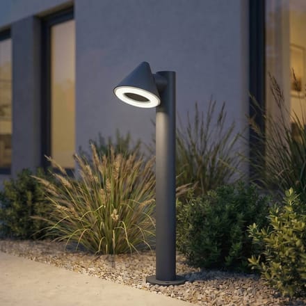 Lindby LED tuinpadverlichting Soran, zwart, 60 cm, metaal, IP44