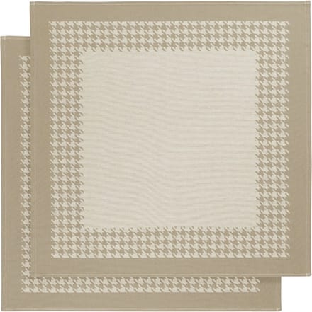 De Witte Lietaer Theedoek Pied de Poule, Moonlight - 2 stuks - 65 x 65 cm - Katoen