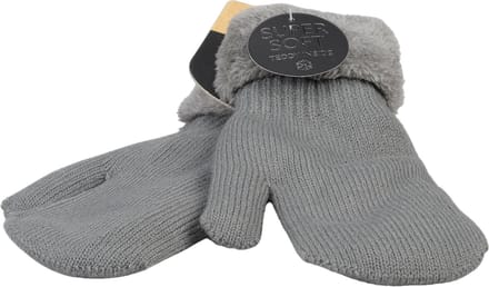 Dames Wanten Super Soft - Gebreid - Dubbel Gevoerd - Grijs