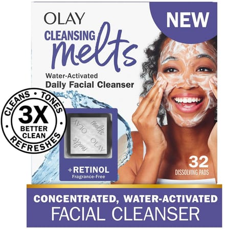 Olay - Face Wash Retinol Cleansing Melts, Foaming Facial Cleanser