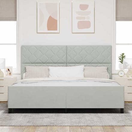 vidaXL - Boxspring - bed - met - hoofdeinde - Lichtgrijs - 200 - x - 200 - cm - Fluweel