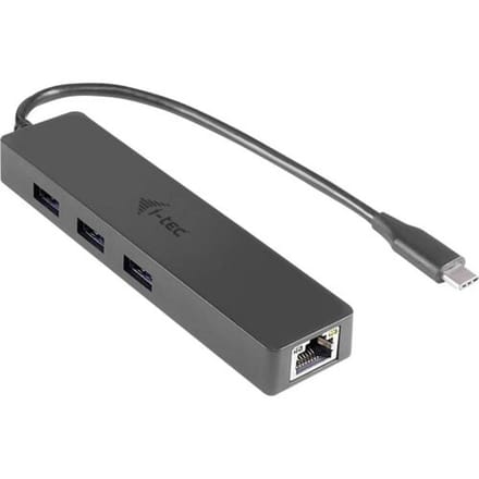 i-Tec USB-C Slim HUB 3-Port mit Gigabit Ethernet Adapter Netwerkadapter 10 / 100 / 1000 MBit/s USB-C