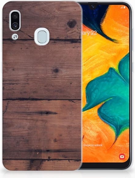 Samsung Galaxy A30 Bumper Hoesje Old Wood