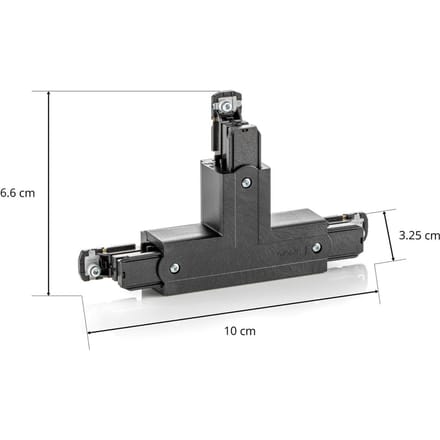 GLOBAL T-verbinder Noa aardedraad binnen rechts, zwart