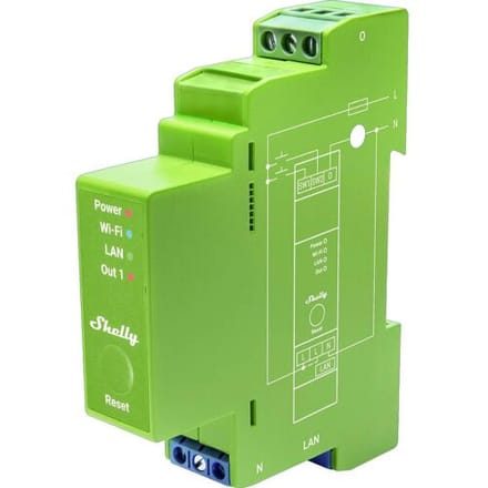 Shelly Pro Dimmer 1PM DIN-railrelais Bluetooth, WiFi Shelly